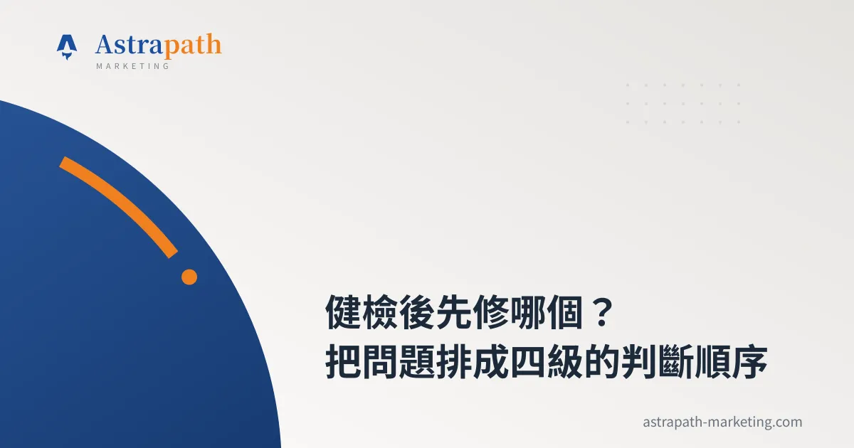 健檢後先修哪個？把問題排成四級的判斷順序｜文章封面