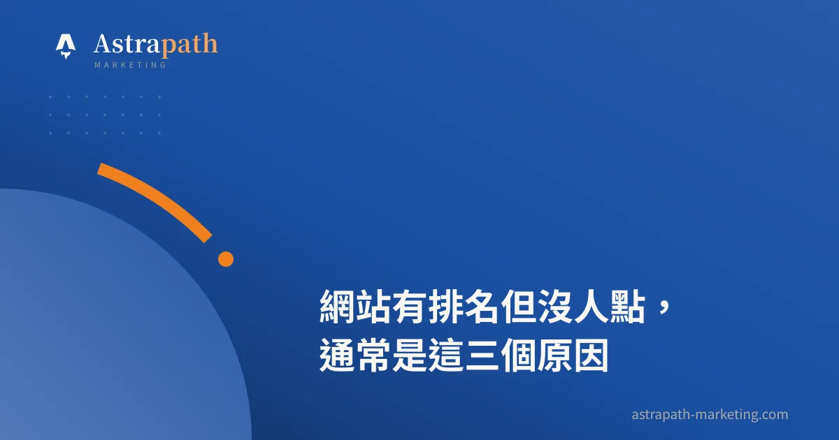 網站有排名但沒人點，通常是這三個原因｜文章封面
